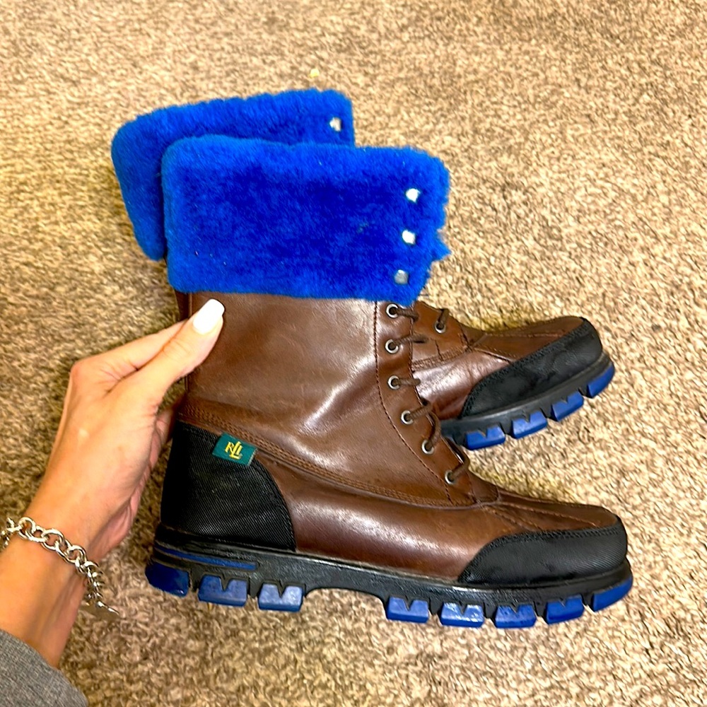 Ralph Lauren Quinta Leather Weatherproof Duck Boots 8